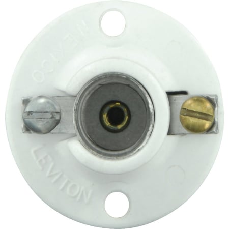 Leviton Ivory Phenolic Incandescent Cleat-Type Flush Mount Candelabra Lampholder 105-10028